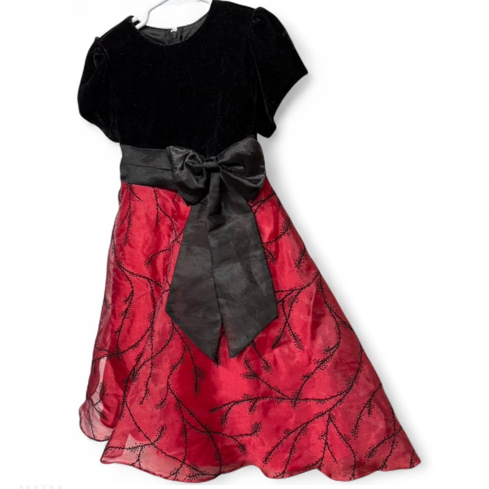 Sugar Plum Girls Velvet & Organza Holiday Dress - Size 5 - Picture 2 of 6